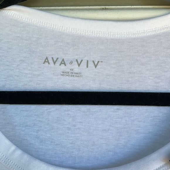 Ava & Viv NWT White Long Sleeve Blouse Shirt Size 4X - Picture 3 of 6